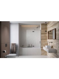   Radaway Essenza Brushed GunMetal ﻿PND II ﻿szálcsiszolt fegyvermetál kádparaván 120 átlátszó balos