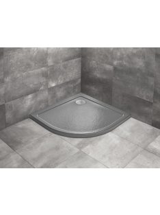   Radaway Doros Stone A íves zuhanytálca 80x80 fekete, ajándék szifonnal