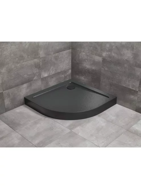 Radaway Doros Stone A íves zuhanytálca előlappal 80x80 fehér, ajándék szifonnal