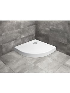   Radaway Doros Stone A íves zuhanytálca előlappal 80x80 fekete, ajándék szifonnal