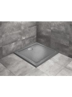   Radaway Doros Stone C szögletes lapos zuhanytálca 80x80 antracit, ajándék szifonnal