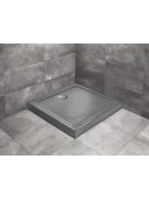 Radaway Doros Stone C szögletes zuhanytálca előlappal 100x100 antracit, ajándék szifonnal