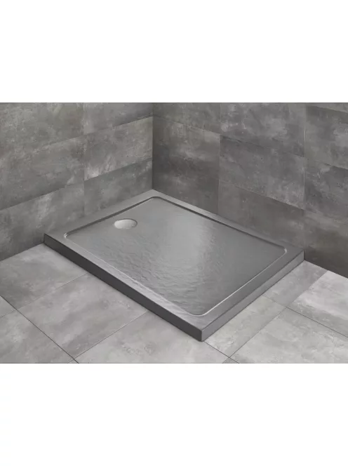 Radaway Doros Stone F szögletes lapos zuhanytálca 120x90 antracit, ajándék szifonnal