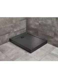   Radaway Doros Stone F szögletes zuhanytálca előlappal 130x80 antracit, ajándék szifonnal