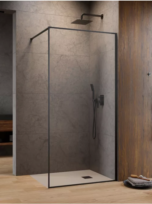Radaway ﻿Modo F II Brushed GunMetal Walk-in szálcsiszolt fegyvermetál zuhanyfal 120 átlátszó