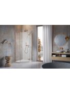 Radaway Essenza Brushed Copper ﻿PTJ ﻿szögletes ﻿szálcsiszolt réz zuhanykabin 80x80 átlátszó