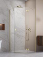 Radaway Essenza Brushed Gold ﻿PTJ ﻿szögletes ﻿szálcsiszolt arany zuhanykabin 80x90 átlátszó