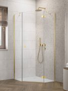 Radaway Essenza Gold ﻿PTJ ﻿szögletes ﻿arany zuhanykabin 80x80 átlátszó