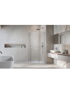 Radaway Essenza Brushed Nickel ﻿PTJ ﻿szögletes ﻿szálcsiszolt króm zuhanykabin 100x80 átlátszó