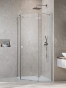 Radaway Essenza Brushed Nickel ﻿PTJ ﻿szögletes ﻿szálcsiszolt króm zuhanykabin 100x80 átlátszó