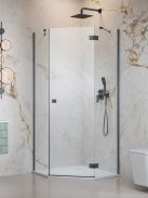 Radaway Essenza Brushed GunMetal ﻿PTJ ﻿szögletes ﻿szálcsiszolt fegyvermetál zuhanykabin 100x80 átlátszó