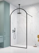 Radaway Volta Black II Frame Walk-in fekete zuhanyfal 100 átlátszó balos