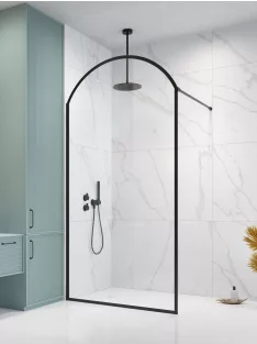   Radaway Volta Black II Frame Walk-in fekete zuhanyfal 100 átlátszó balos