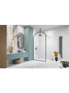   Radaway Volta Black II Frame Walk-in fekete zuhanyfal 100 átlátszó jobbos
