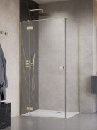 Radaway Essenza Brushed Gold ﻿KDJ szögletes ﻿szálcsiszolt arany zuhanykabin 80x90 átlátszó balos
