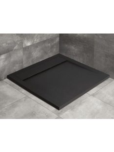   Radaway Teos C szögletes lapos zuhanytálca 80x80 fekete, ajándék szifonnal