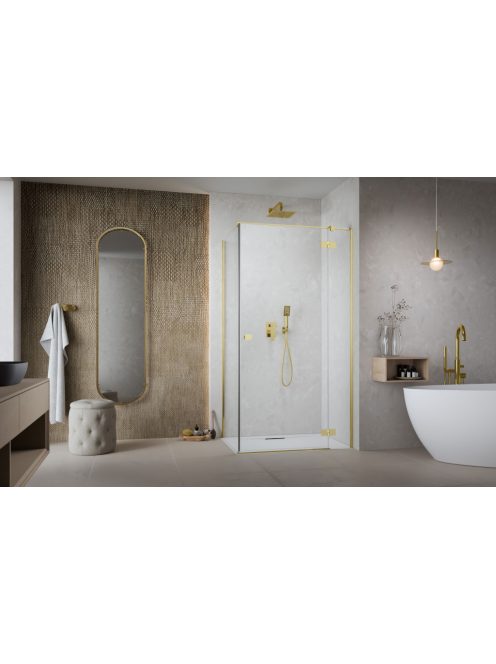 Radaway ﻿﻿﻿Essenza Gold ﻿KDJ szögletes ﻿arany zuhanykabin 90x90 átlátszó jobbos