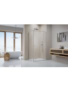 Radaway Essenza Brushed Nickel ﻿KDJ szögletes ﻿szálcsiszolt króm zuhanykabin 80x100 átlátszó balos