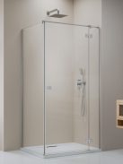 Radaway Essenza Brushed Nickel ﻿KDJ szögletes ﻿szálcsiszolt króm zuhanykabin 120x120 átlátszó balos