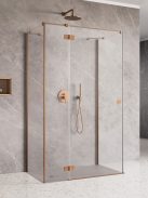 Radaway ﻿Essenza Brushed Copper ﻿KDJ+S ﻿szögletes ﻿szálcsiszolt réz zuhanykabin 80x70 átlátszó jobbos