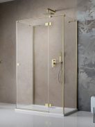 Radaway ﻿Essenza Brushed Gold ﻿KDJ+S ﻿szögletes ﻿szálcsiszolt arany zuhanykabin 100x90 átlátszó balos