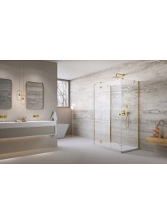   Radaway ﻿Essenza Gold ﻿KDJ+S ﻿szögletes ﻿arany zuhanykabin 90x70 átlátszó jobbos