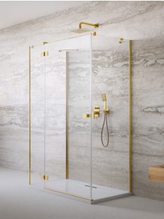   Radaway ﻿Essenza Gold ﻿KDJ+S ﻿szögletes ﻿arany zuhanykabin 90x75 átlátszó jobbos