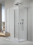 Radaway ﻿Essenza Brushed Nickel ﻿KDJ+S ﻿szögletes ﻿szálcsiszolt króm zuhanykabin 90x100 átlátszó balos