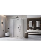 Radaway ﻿Essenza Brushed GunMetal ﻿KDJ+S ﻿szögletes ﻿szálcsiszolt fegyvermetál zuhanykabin 90x80 átlátszó balos