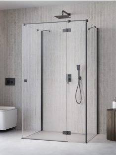   Radaway ﻿Essenza Brushed GunMetal ﻿KDJ+S ﻿szögletes ﻿szálcsiszolt fegyvermetál zuhanykabin 90x110 átlátszó balos
