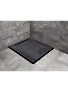 Radaway Doris C lapos szögletes zuhanytálca 80x80 fekete