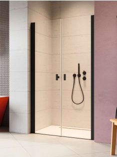   Radaway Nes 8 Black DWD I fekete zuhanyajtó 105 (55B+50J) átlátszó