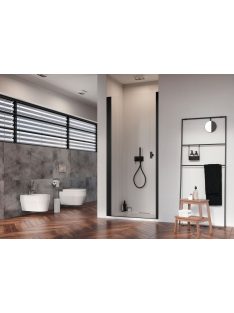   Radaway Nes 8 Black DWJ I fekete zuhanyajtó 100 átlátszó balos