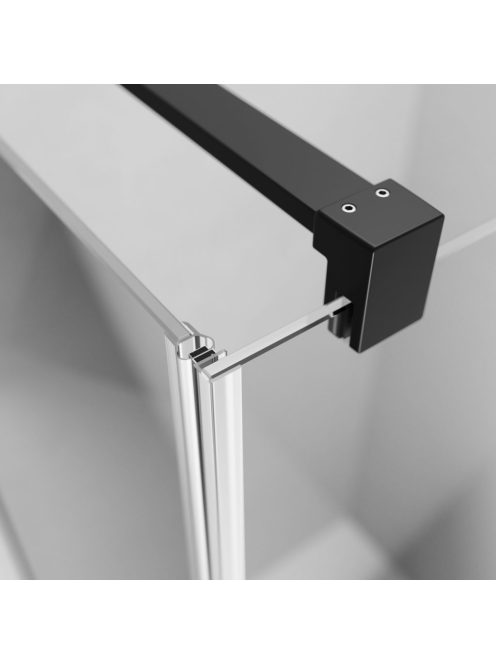 Radaway Nes 8 Black DWJ II fekete zuhanyajtó 100 átlátszó jobbos