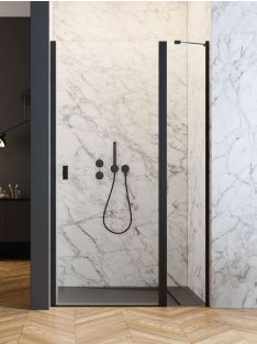   Radaway Nes 8 Black DWJ II fekete zuhanyajtó 120 átlátszó balos