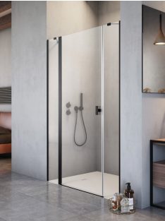   Radaway Nes 8 Black DWJS fekete zuhanyajtó 120 átlátszó balos