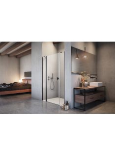   Radaway Nes 8 Black DWJS fekete zuhanyajtó 130 átlátszó jobbos