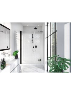   Radaway Nes 8 Black DWS fekete zuhanyajtó 140 átlátszó jobbos