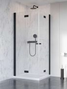 Radaway Nes 8 Black KDD-B szögletes fekete zuhanykabin 80x100 átlátszó