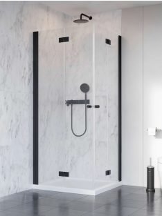   Radaway Nes 8 Black KDD-B szögletes fekete zuhanykabin 90x90 átlátszó