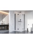 Radaway Nes 8 Black KDD-B szögletes fekete zuhanykabin 100x80 átlátszó