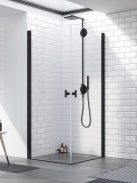 Radaway Nes 8 Black KDD I szögletes fekete zuhanykabin 100x90 átlátszó