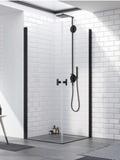   Radaway Nes 8 Black KDD I szögletes fekete zuhanykabin 100x100 átlátszó