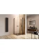 Radaway Nes 8 Black KDD II szögletes fekete zuhanykabin 90x90 átlátszó