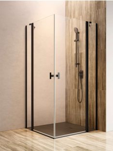  Radaway Nes 8 Black KDD II szögletes fekete zuhanykabin 90x100 átlátszó