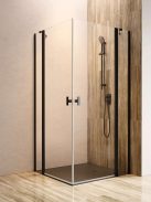 Radaway Nes 8 Black KDD II szögletes fekete zuhanykabin 100x80 átlátszó