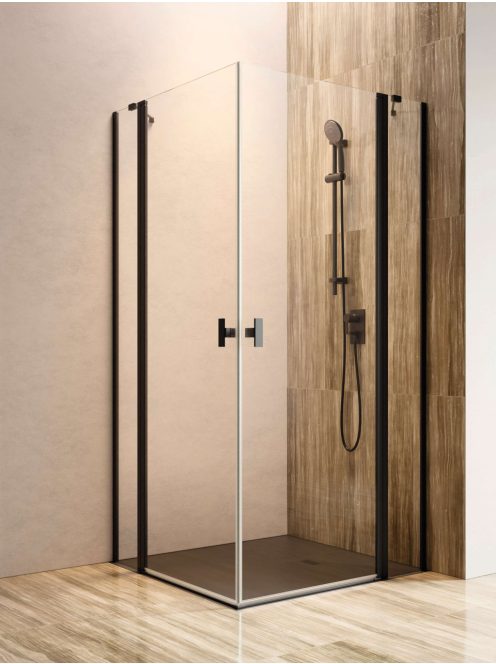 Radaway Nes 8 Black KDD II szögletes fekete zuhanykabin 100x80 átlátszó