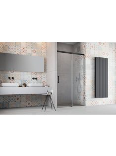   Radaway Idea 8 Black DWJ fekete zuhanyajtó 130 átlátszó balos