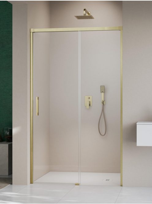Radaway Idea 8 Brushed Gold DWJ szálcsiszolt arany zuhanyajtó 110 átlátszó balos