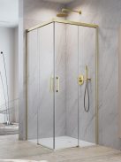 Radaway Idea 8 Brushed Gold KDD szögletes szálcsiszolt arany zuhanykabin 90x80 átlátszó